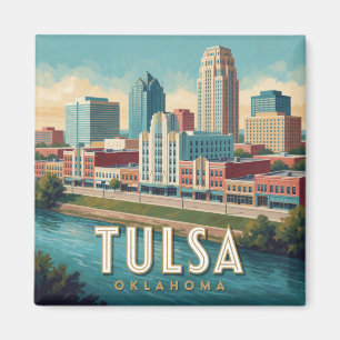 Tulsa Oklahoma Reise Szene und Stadtbild Magnet