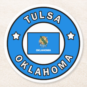 Tulsa Oklahoma Runder Pappuntersetzer
