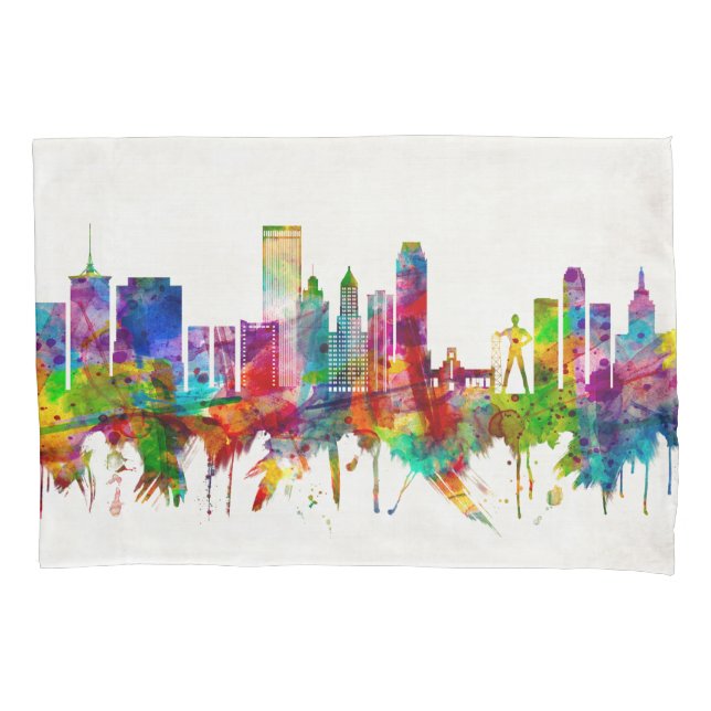 Tulsa Oklahoma Skyline Kissenbezug (Vorderseite)