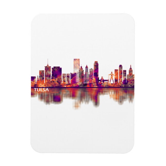 Tulsa Oklahoma Skyline Magnet (Vertikal)