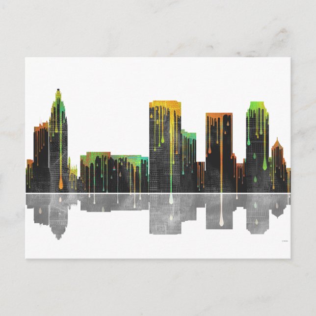 Tulsa Oklahoma Skyline Postkarte (Vorderseite)