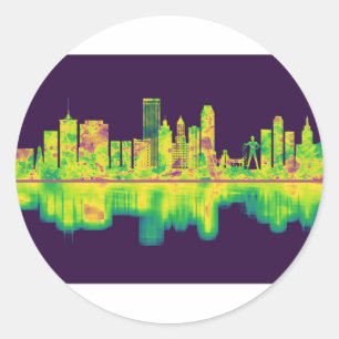 Tulsa Oklahoma Skyline Runder Aufkleber