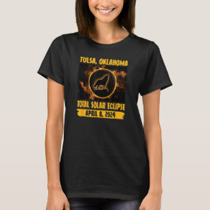 Tulsa Oklahoma Total Solar Eclipse Wolf Howling be T-Shirt