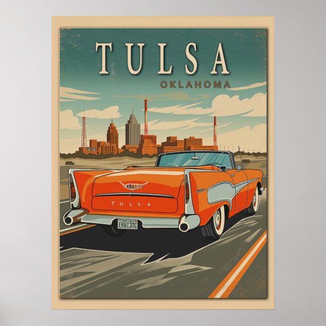 Tulsa Oklahoma Vintage Travel Poster (Vorne)