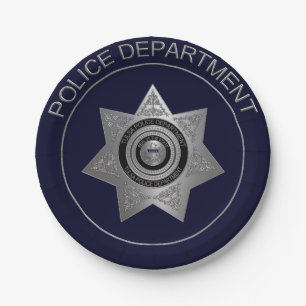 Tulsa-Police-Dept-Abzeichen-OPTION 2-PAPIERPLATTE Pappteller