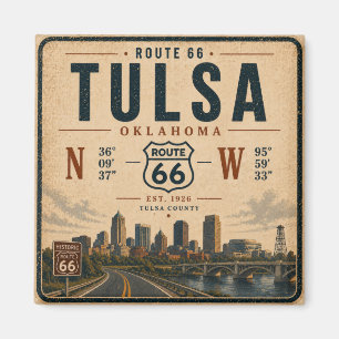Tulsa Route 66 Kühlschrank Koordinaten Wahrzeichen Magnet