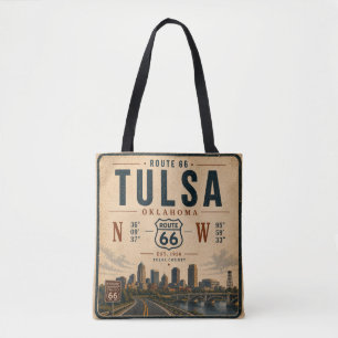 Tulsa Route 66 Stadt Koordinaten Reise Tasche