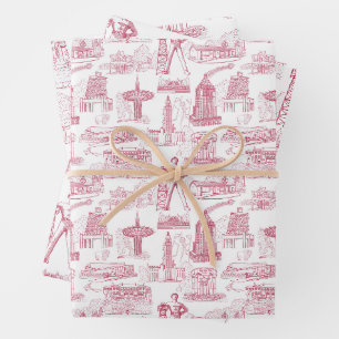 Tulsa Toile Rouge Papier d'enveloppement de papier