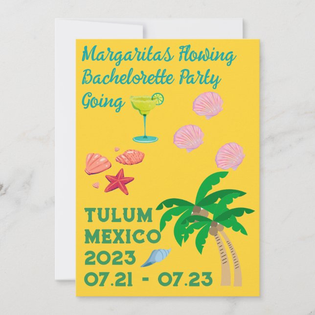 Tulum Bachelorette Party Invitation (Devant)