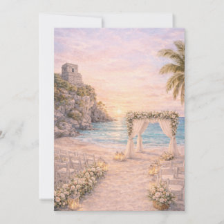 Tulum Beach Wedding Invitation | Editabe Einladung
