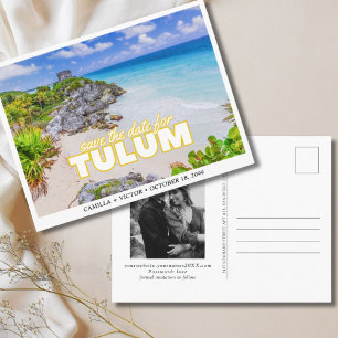 Tulum-Hochzeit Save-the-Date Mexiko-Postkarte Postkarte