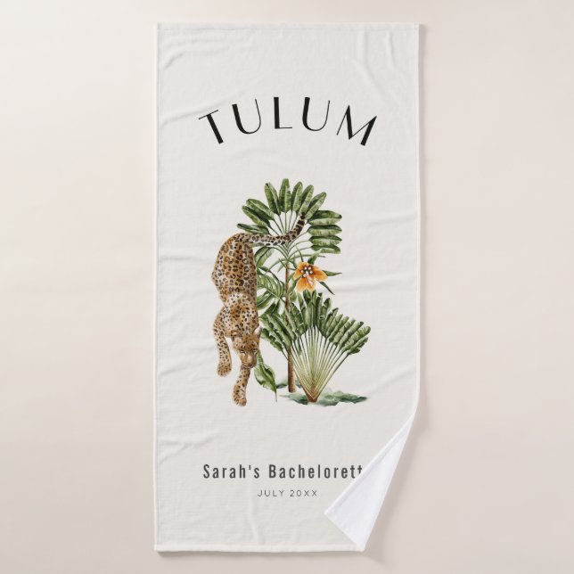 Tulum Leopard Tropical Bachelorette Wochenende Badehandtuch (Badehandtuch)