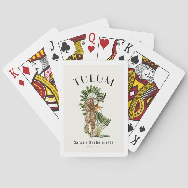 Tulum Leopard Tropical Bachelorette Wochenende Spielkarten (Rückseite)