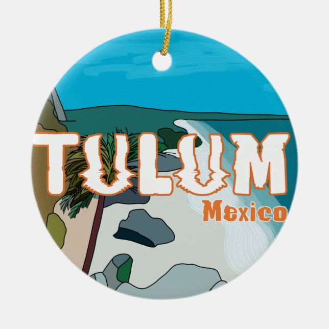 Tulum Mexico Großartige Geschenkidee Keramik Ornament (Vorne)