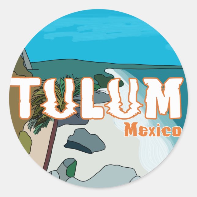 Tulum Mexico Großartige Geschenkidee Runder Aufkleber (Vorderseite)