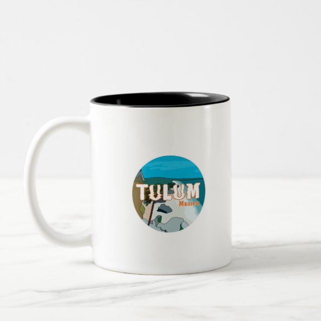 Tulum Mexico Großartige Geschenkidee Zweifarbige Tasse (Links)