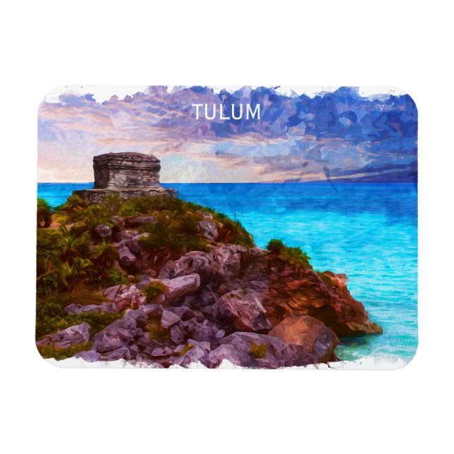 Tulum Mexico Panorama View Magnet (Horizontal)