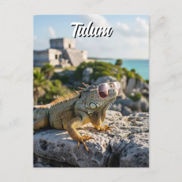 Tulum Mexico Reise Iguana Postkarte