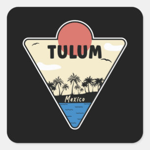 Tulum Mexico Seashore Quadratischer Aufkleber