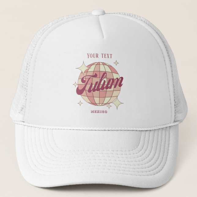 Tulum Mexico Souvenir Geschenk Strand Outfit Hut Truckerkappe (Vorderseite)
