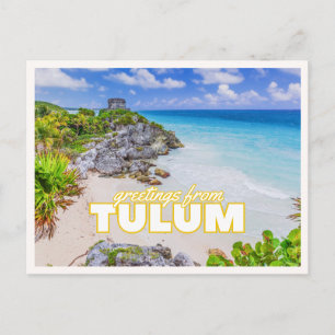Tulum Mexiko Cancun Ruinen Tropischer Strand Vinta Postkarte