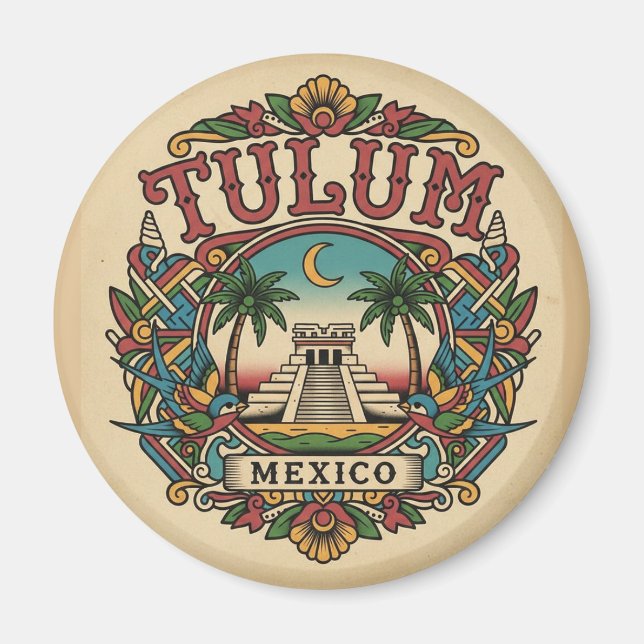 Tulum Mexiko Magnet (Vorne)