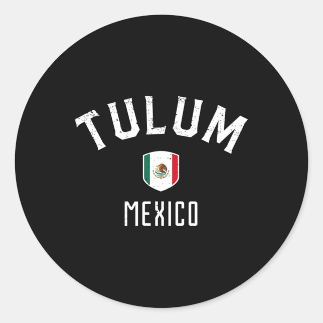 Tulum Mexiko - Mexikanische Flagge Tulum T-Shirt  Runder Aufkleber (Vorderseite)
