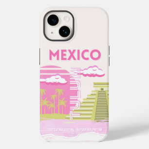 Tulum, Mexiko, Reisekunst, Rosa Case-Mate iPhone 14 Hülle