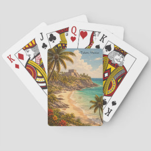 Tulum Mexiko Retro-Strandziel Spielkarten