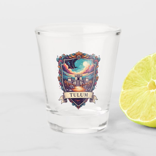 Tulum Mexiko Schnapsglas (Vorderseite)