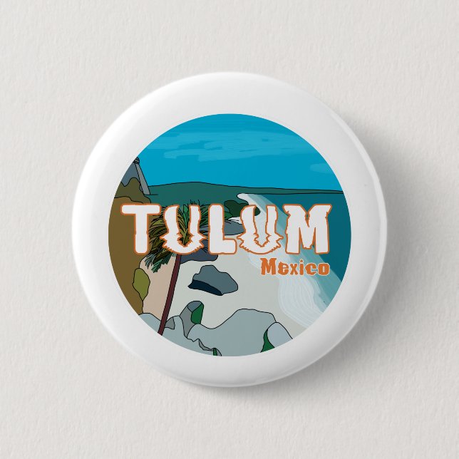 Tulum Mexiko Tolle Geschenkidee Button (Vorderseite)