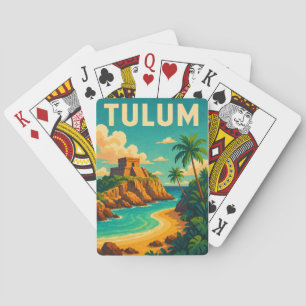 Tulum Mexiko Vintage Reise Kunst Spielkarten
