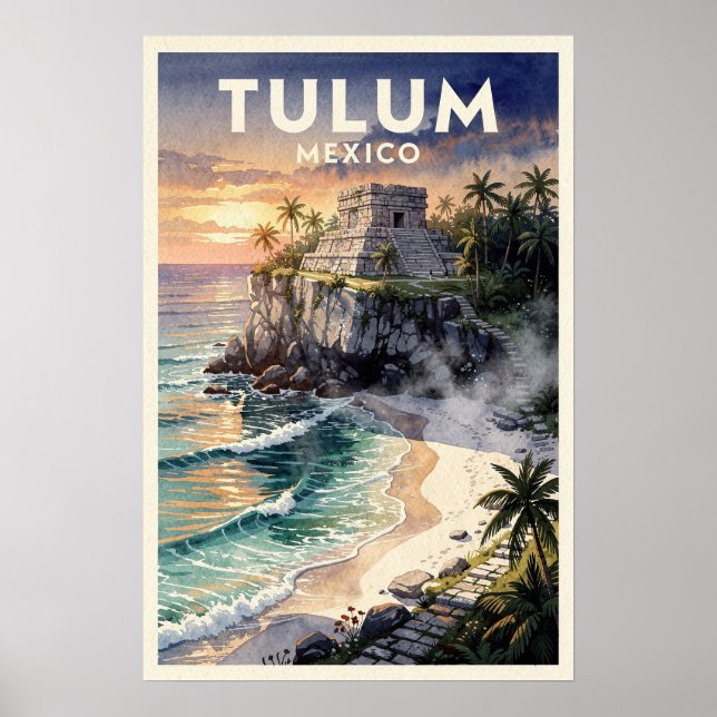 Tulum Mexiko Vintage Reise Poster (Vorne)