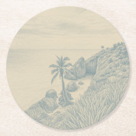 Tulum Paper Coaster Runder Pappuntersetzer