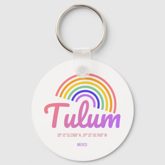 Tulum - Regenbogen Mexiko Schlüsselanhänger (Vorderseite)