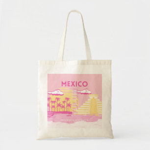 Tulum, Reisekunst, Preppy Art, Pink Tragetasche