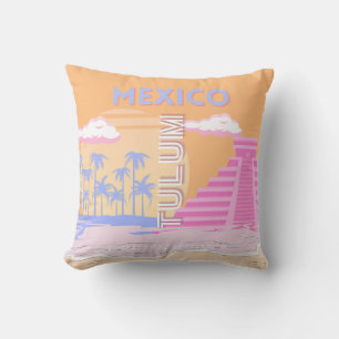 Tulum, Travel Art, Preppy Kissen