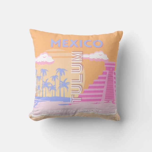 Tulum, Travel Art, Preppy Kissen (Vorderseite)