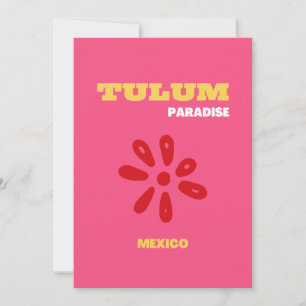 Tulum, Travel Art, Preppy, Pink Dankeskarte