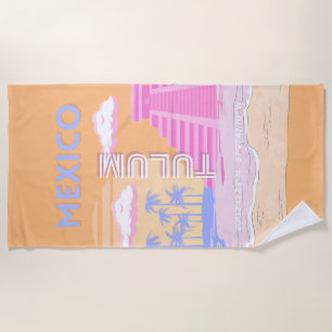 Tulum, Travel Art, Preppy Strandtuch