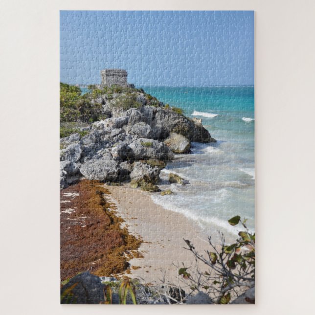 Tulum Yucatan Mexiko Alte Ruinen Meer Landschaft (Vertikal)