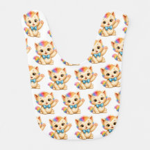 Tumble das Kätzchen Regenbogen Baby-Bib