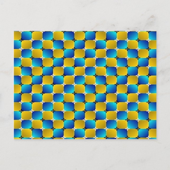 Tumbler #3 Optical Illusion Warping Blue/Yellow Postkarte (Vorderseite)
