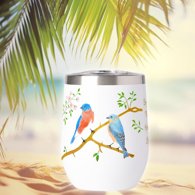 Tumbler à vin blanc Merles bleus (Créateur téléchargé)
