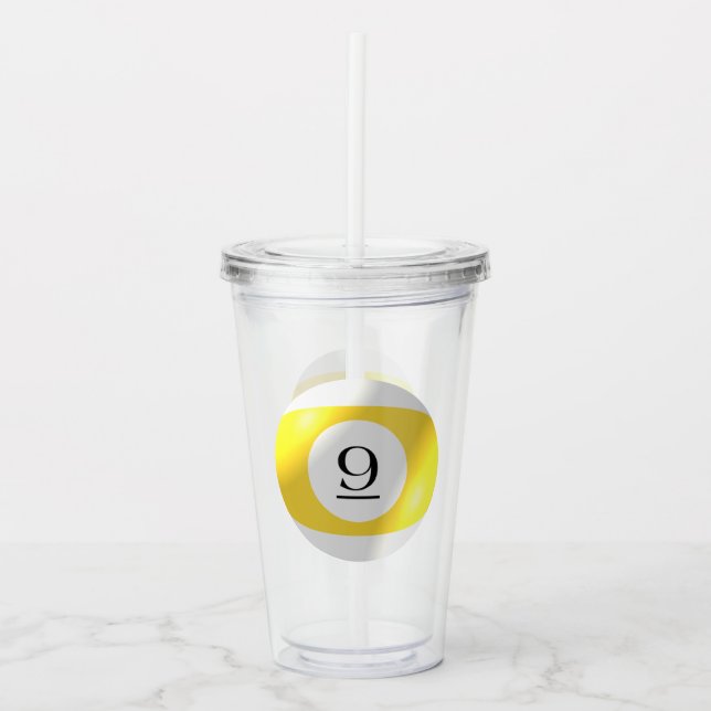 Tumbler - Billard - 9 Ball Acryltrinkbecher (Vorderseite)
