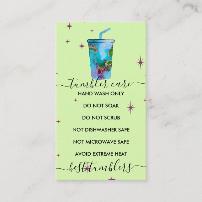 Tumbler Care Green Visitenkarte (Vorderseite)