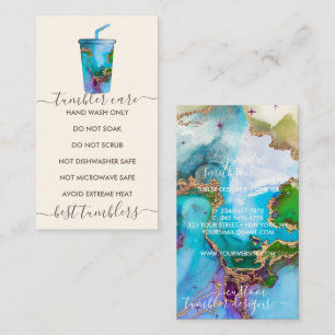Tumbler Care Vinyl Tasse Art Instructions Visitenkarte