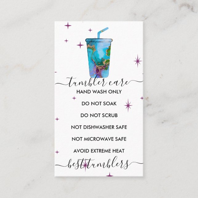 Tumbler care visitenkarte (Vorderseite)
