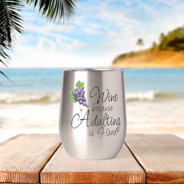 Tumbler de vin sans pied Devenir Adulte Est Dur (Yoga)