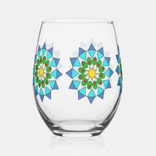 Tumbler - Farbige Mandalas Weinglas Ohne Stiel